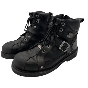 Harley Davidson Men’s Black Lace Up Motorcycle Combat Boots Size 12